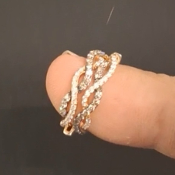 Le Vian 14K Rose Gold 3/4ctw VS/G Natural Diamond Twist Hoop Huggie Earrings - Picture 14 of 15